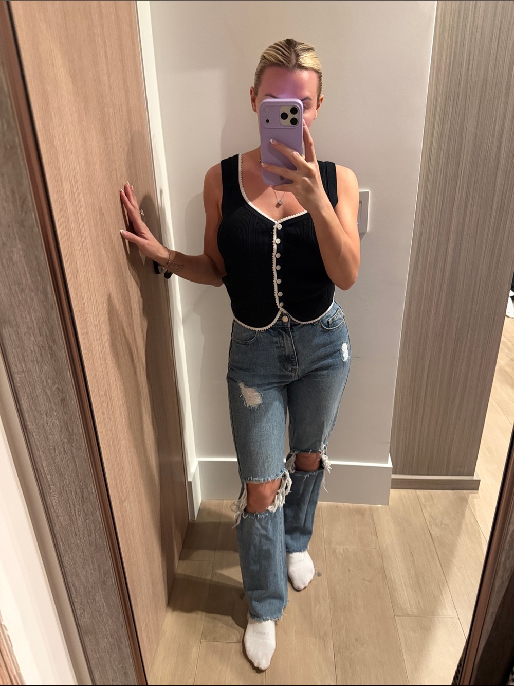 PrettyLittleThing Light Blue Distressed Straight Leg Jeans